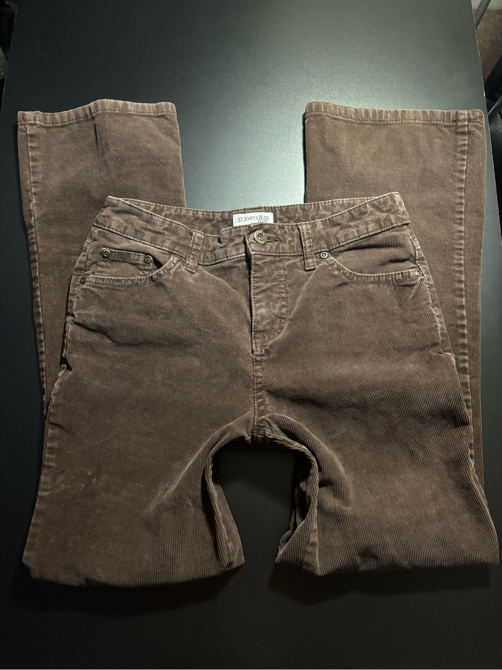 2000s y2k low rise slim boot Brown St. John's Bay corduroy pants